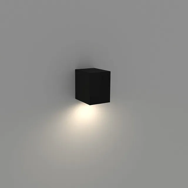 نمای 3 دکوراتیو مربع یک طرفه لامپ خور (RL208-1 SQ)